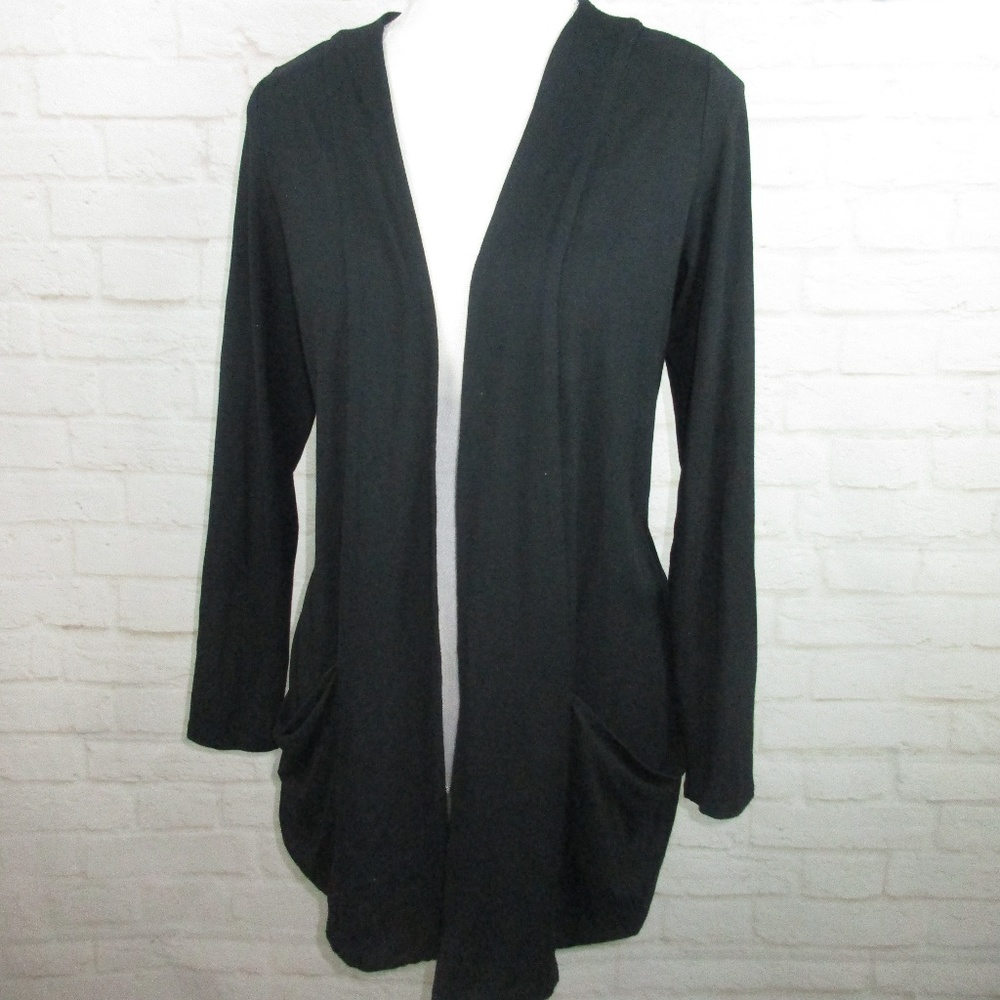 J.Jill Black Open Front Cardigan